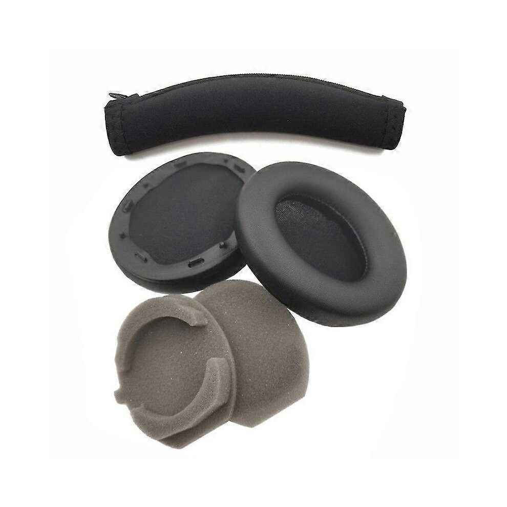 Kikidex (As Show, ) Ear Pads For Wh-1000Xm3 Headphone Earpads Headbeam Covers With Buckle Black