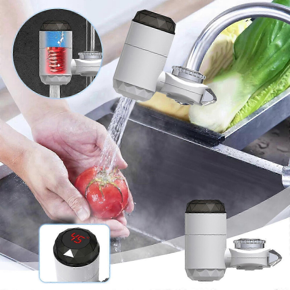 Kikidex (As Show, One Size) Instant Tankless Electric Hot Water Heater Faucet Kitchen Fast Heating Tap Water Faucet With Led Digital Display