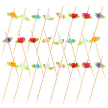 100Pcs Rose Cocktail Picks Tandpetare För Förrätter