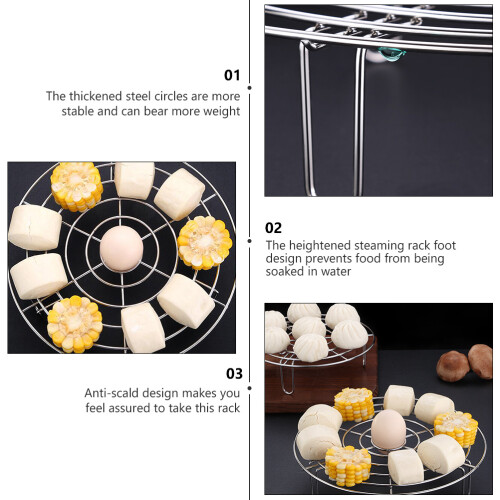 1Pièces Support De Cuisson En Acier Inoxydable Antidérapant Argenté 2