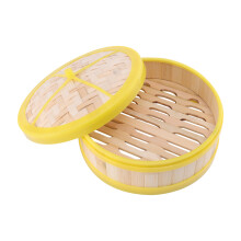 bamboestoommandje 20 cm met voor dim sum, wontons, groenten en rijst