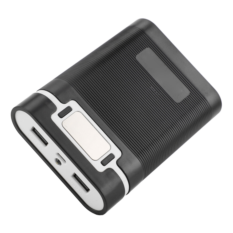 Portable 4X 18650 Battery Outer Case With Dual Usb Solderless Led Power Bank Black 4601356757660