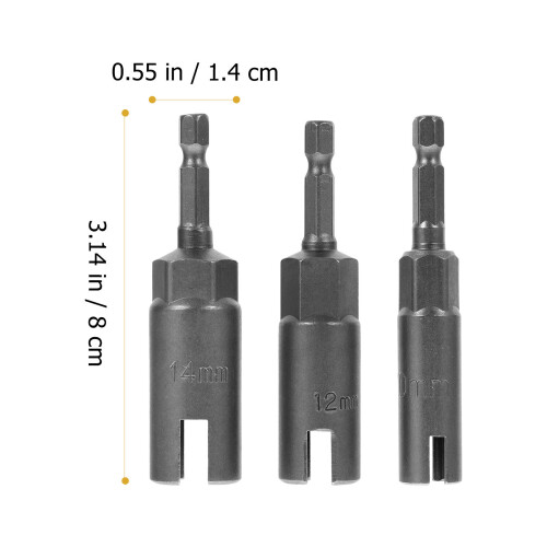 3Pcs Vingmutter Skruvmejsel 1/4 Handtag Borradapter Slagmutter 1
