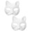 Två Kattmasker Vit Papper Handmålade Halvmask 1