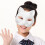Två Kattmasker Vit Papper Handmålade Halvmask 4