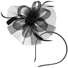 Women Fascinator Hat Huvudbonad Bröllopsmössa Förlängt Huvudband