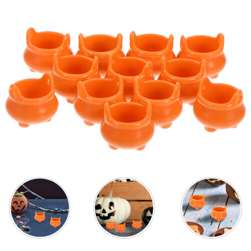 12pcs mini plastic cauldron candy containers for halloween 2