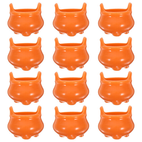 12pcs mini plastic cauldron candy containers for halloween 1