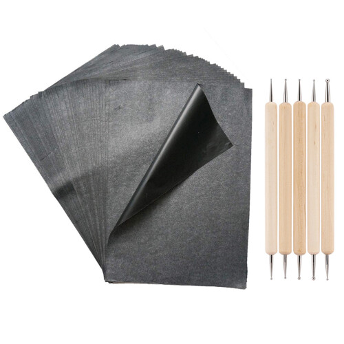 1 Set Grafitlettrutepapper A4, 100 Ark + 5 Verktyg