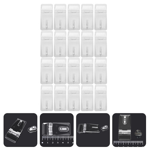 10Sets Clear Plastic Hinge Lock Hasp Latch for Home Jewelry Boxes 1