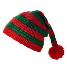 Chapeau de carnaval de noël pour-rayure rouge et verte Adulte