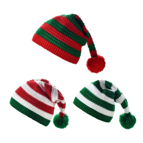 Chapeau de carnaval de noël-Stri vert et blanc Enfant 2 8 ans 2