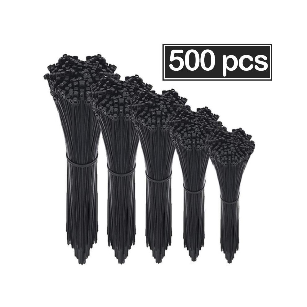 (Black, One-Size) Zip Ties, 500Pcs/Packâ Cable Ties, Heavy Duty Plastic Wire Ties, Multi-Purpose Strapsâ For Summer 8011452265949