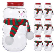 10 Set Snömanneformade Plastdryckesflaskor Med Halsdukar