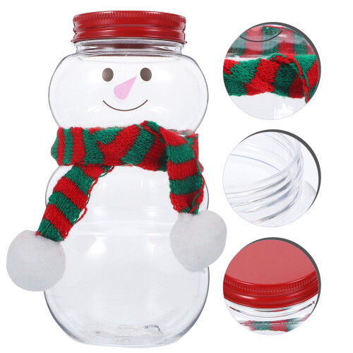 10 Set Snömanneformade Plastdryckesflaskor Med Halsdukar 2