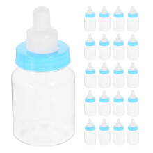 24Pcs Minifläska Godisflaska Transparent För Bebisparty (Blå)