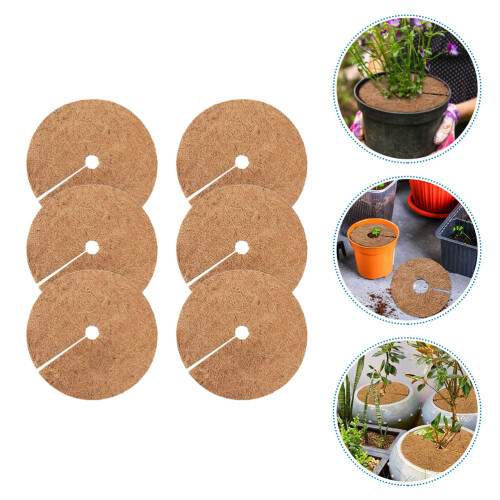6Pcs Fiber Blomlåda Matta Mulch Anti-Gräs Ring 1