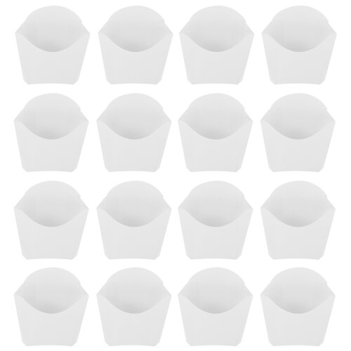 24Pcs Engångs Pommesfriteshållare Vit Pappersbehållare 1