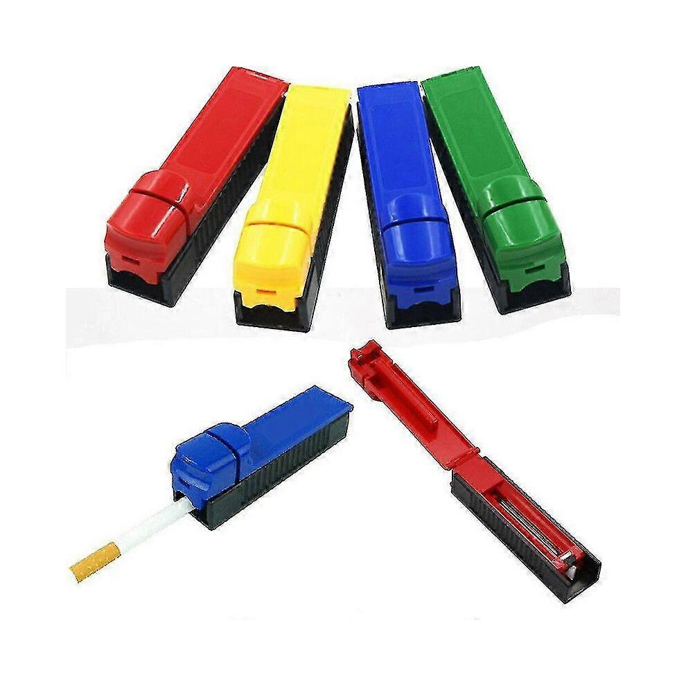 Kikidex (As Show, One Size) 4Pcs Manual Cigarette Tobacco Injector Rolling Machine Women Slim Single Tube Cigarette Filling Roller Maker