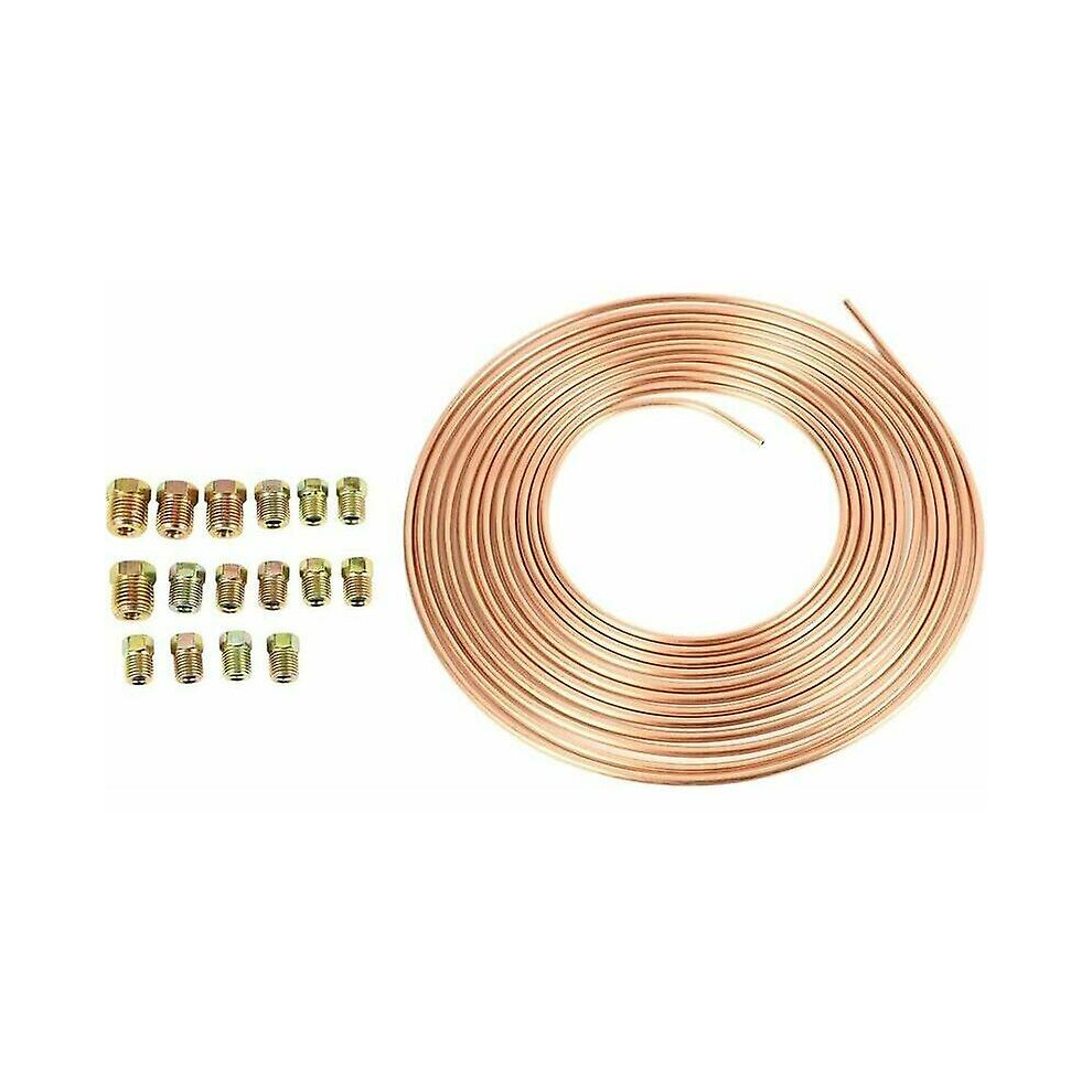 Kikidex (As Show, One Size) 25 Ft. Brake Hose Reel - Copper Nickel Brake Hose With 3/16" Outer Diameter, Anti-Rust Hose