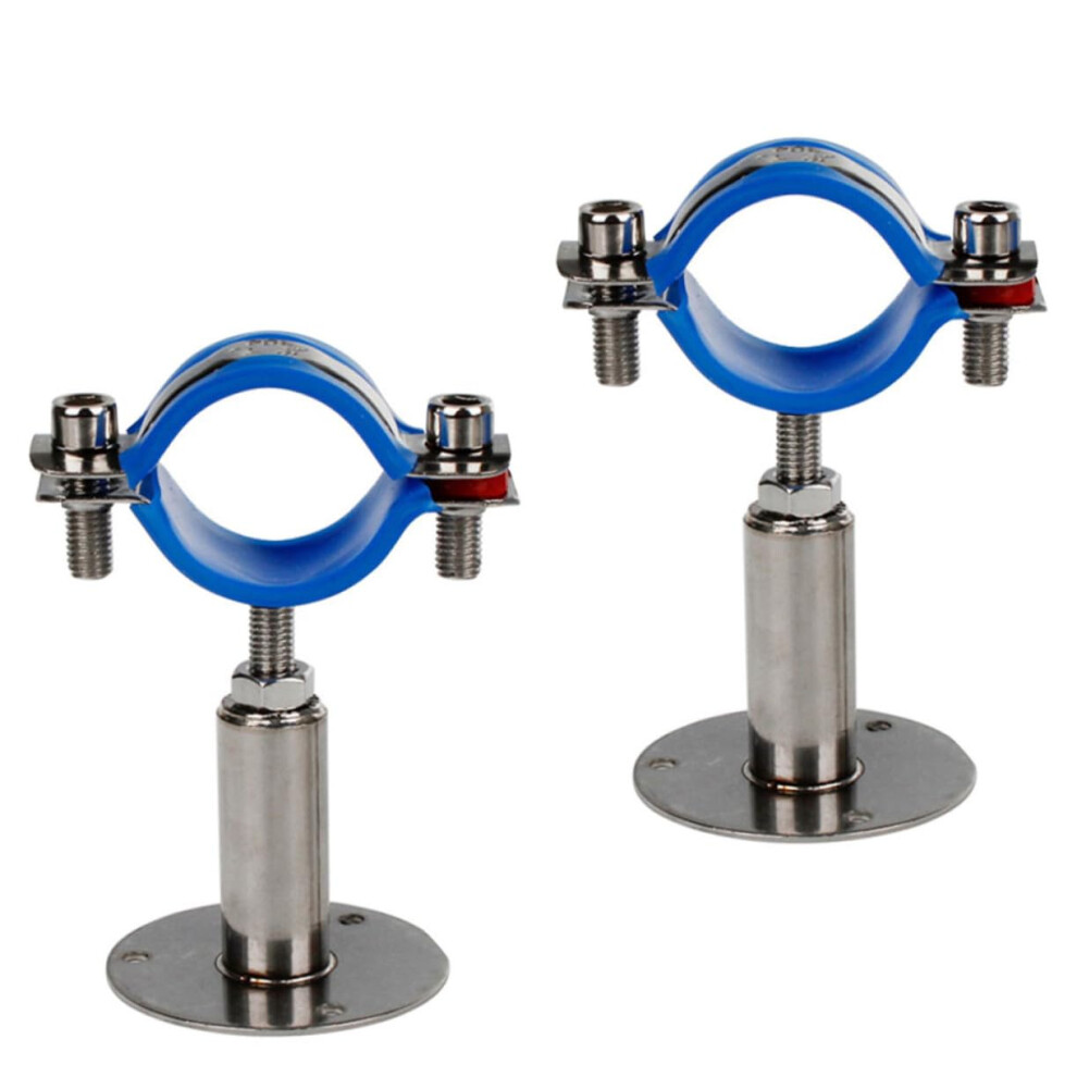 Adjustable Stainless Steel Hose Clamps - 2 Pack Fuel Line Clips, Tube Brackets For Automotive And Industrial Use, Silver 9067246434601