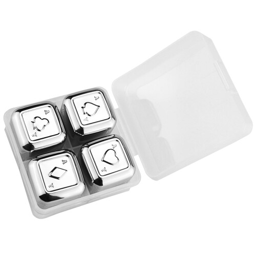 4Stk Rostfritt Poker Isbitar Whiskystenar Dryckeskylstenar