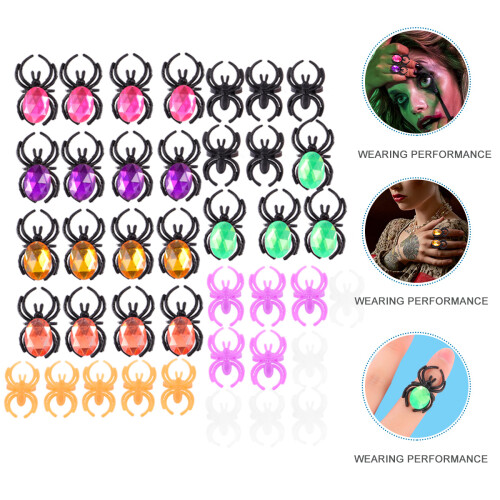 40Pcs Barn Plast Ringar För Halloween 1