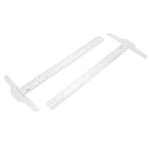2Pcs Akademisk T- Transparent Mäthjälp Linjaler Studenter