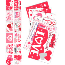 6PCS Valentines's Surprise Scratch Cards Set 8 Shimmering Heart