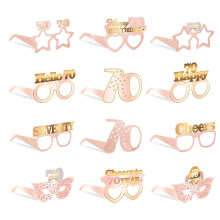 12Pcs Themed Party Glasses Different Photo Props-70 years old