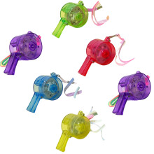 6pcs Glowing Party Whistles Assorted Color Easy Blow Activation