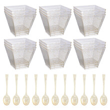1 Set Plast Dessertmuggar, Glass, Pudding, Yogurt Förvaringsmuggar
