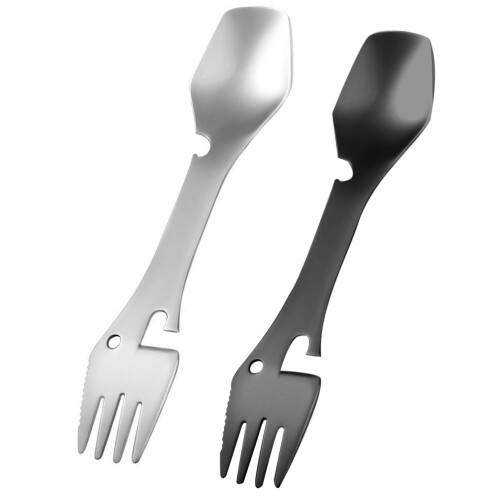 2St Multifunktions Camping Spork Rostfritt Bestick