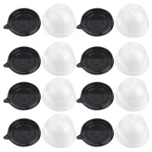 50Pcs Äggula Puff Måncake Låda Av Transparent (Svart)