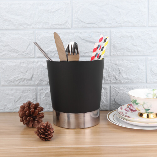 Kitchen Vardagsrum Organizer 3-Kompartments Halm Dispenser Svart 2