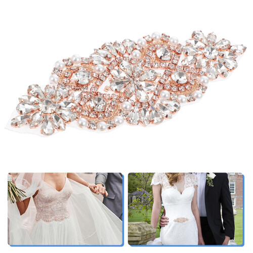 Rhineston Applikation Bröllopsbälte Syapplikation 2