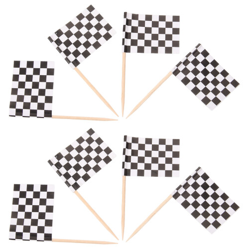 Pack Av 100 Racingflagg Tandpetare Svart 2