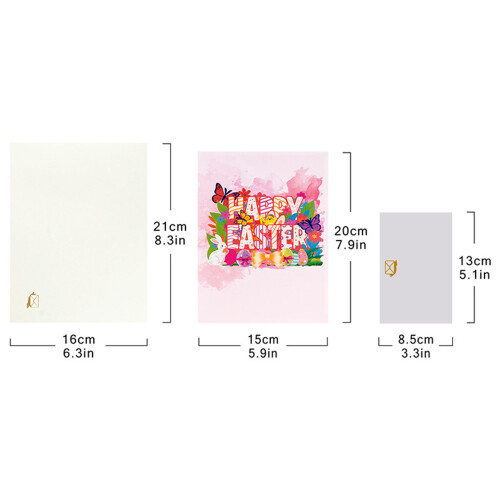 User Friendly Easters Popup Card 3D Paper Craft Colorful Striped 2