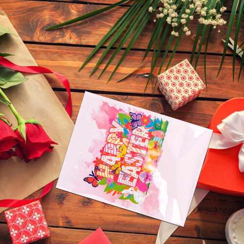 User Friendly Easters Popup Card 3D Paper Craft Colorful Striped 1