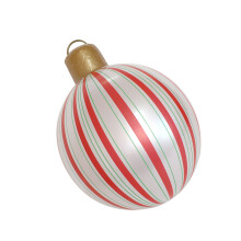 Weatherproof Striped Christmas Inflatable Ball Garden-Red
