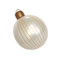 Inflatable Striped Christmas Ball Yard Decoration Sturdy-Yellow