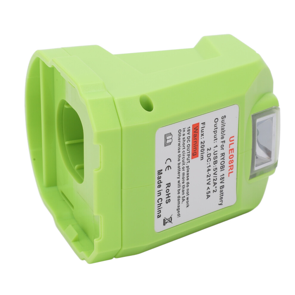 18V Lithium Battery Converter With Dual Usb & Spotlight For P Series Tools 9301356772292