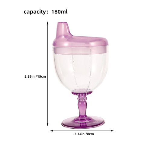 2St Sippy Cup Plastmugg 180 Ml Transparent Med Lock För Småbarn 2