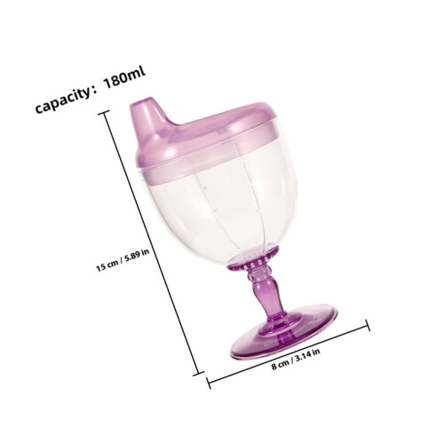 2 St Sippy Cup Plastbägare 180 Ml Med Lock Transparent 1