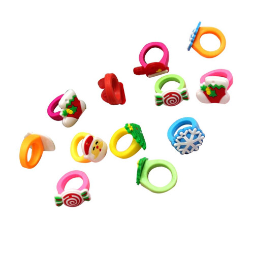 30Pcs Julringar, Tecknade Smycken, Present Till Barn 1