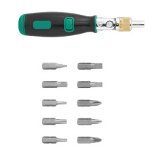 Ratchet Screwdriver Set 10 in 1 Ergonomic Nonslip Handle-Green