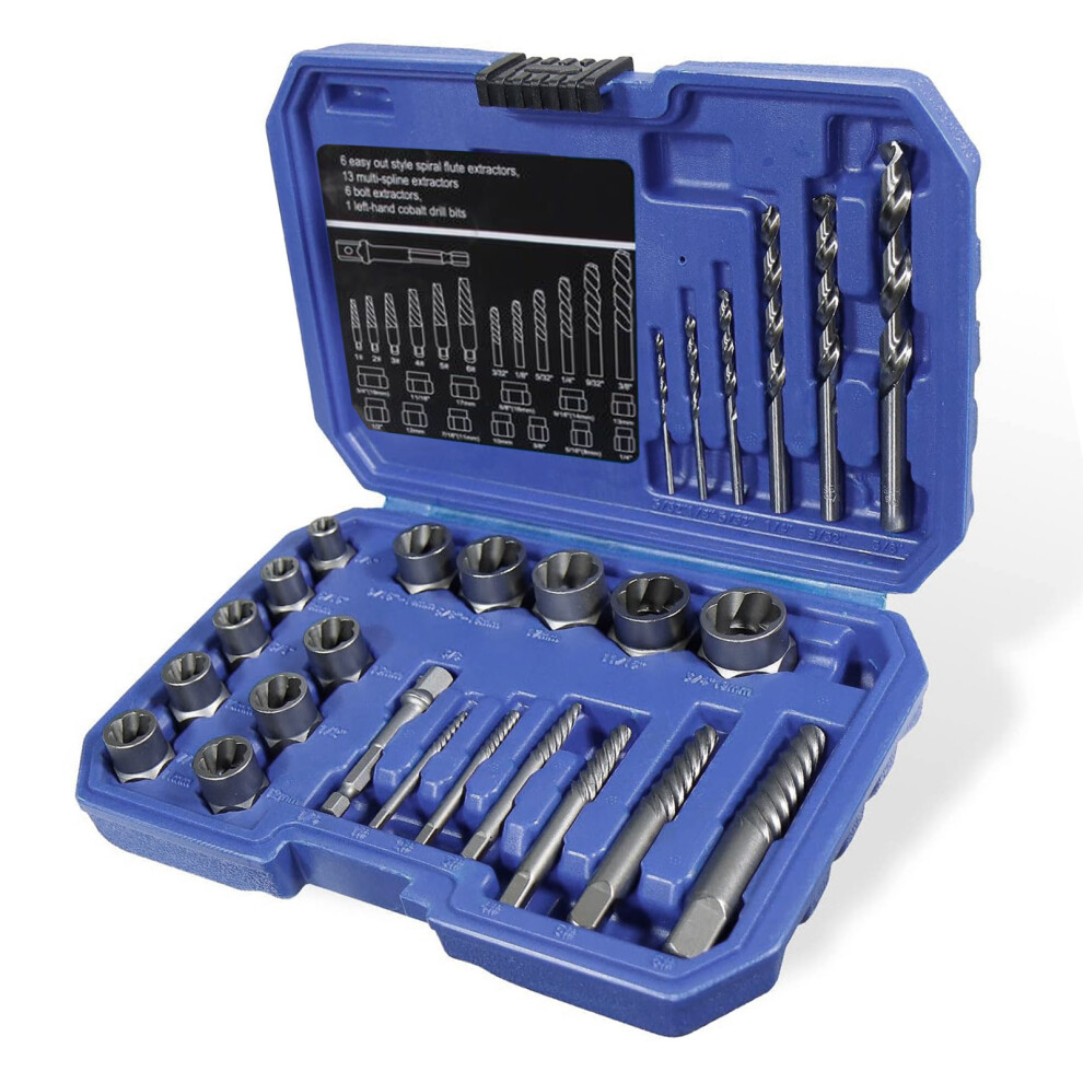 26 Piece Damaged Screw Extractor Kit Precise Drill Bit Impact-image-OPC-PMJSKXG-NEW
