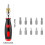 10Pcs Precisions Multi Angle Ratchet Wrench Screwdriver Set-Red 4