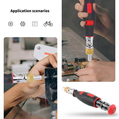 10Pcs Precisions Multi Angle Ratchet Wrench Screwdriver Set-Red 2
