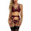 (S, Wine Red) Women Lace Garter Lingerie Set 1